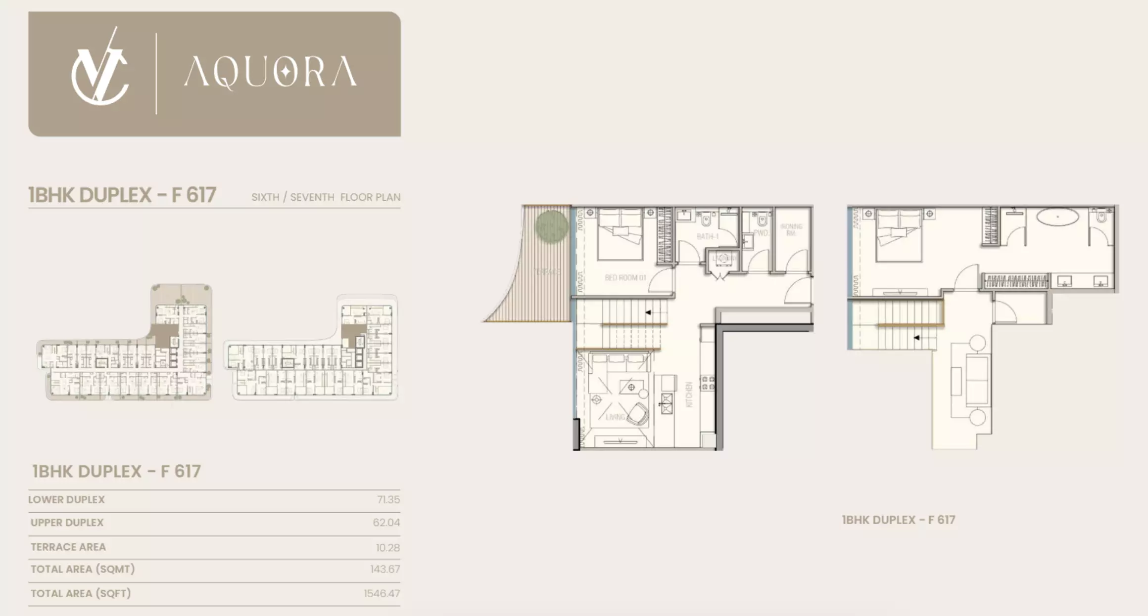 typeSize floor plan for Aquora