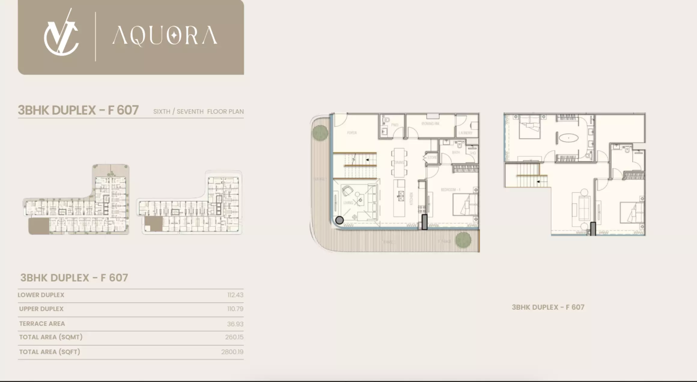 typeSize floor plan for Aquora