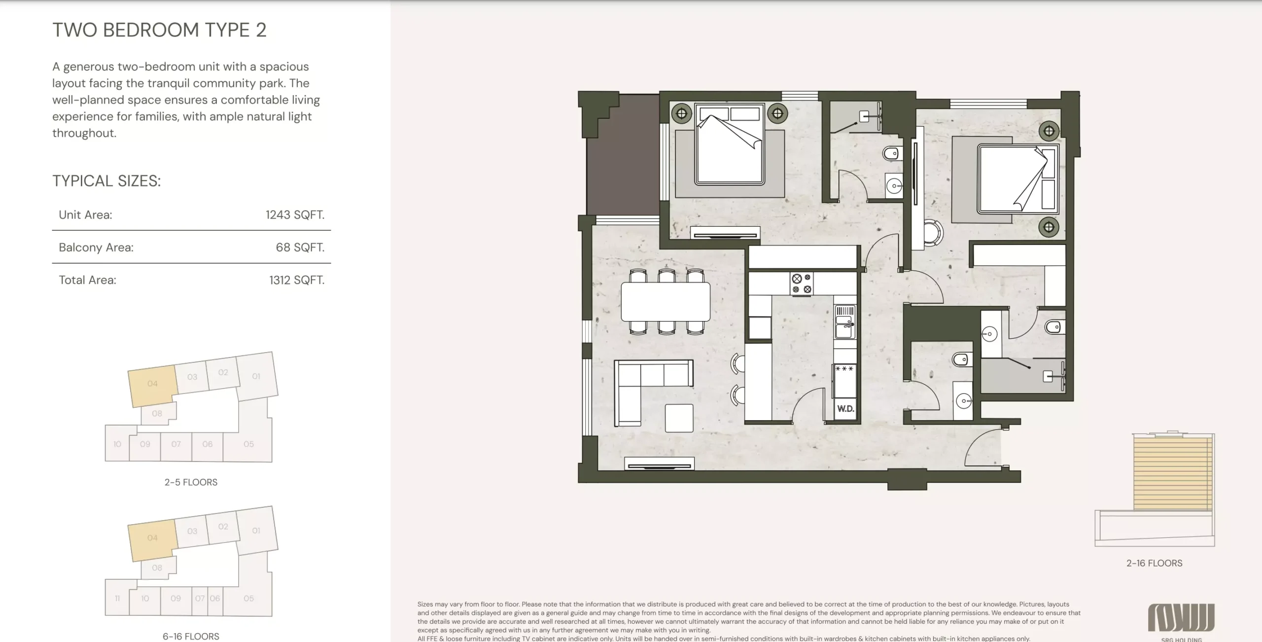 typeSize floor plan for Aria Heights