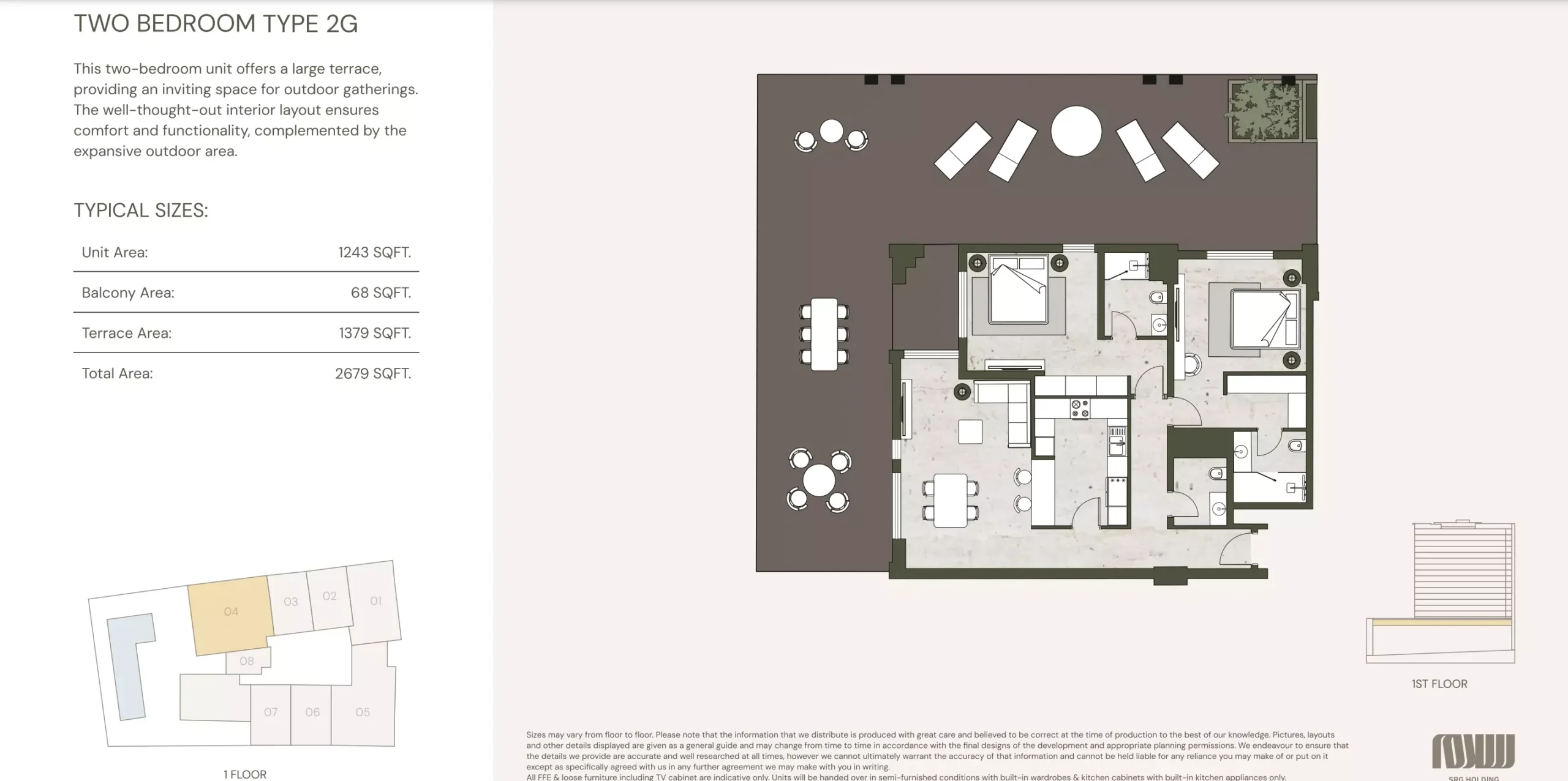 typeSize floor plan for Aria Heights