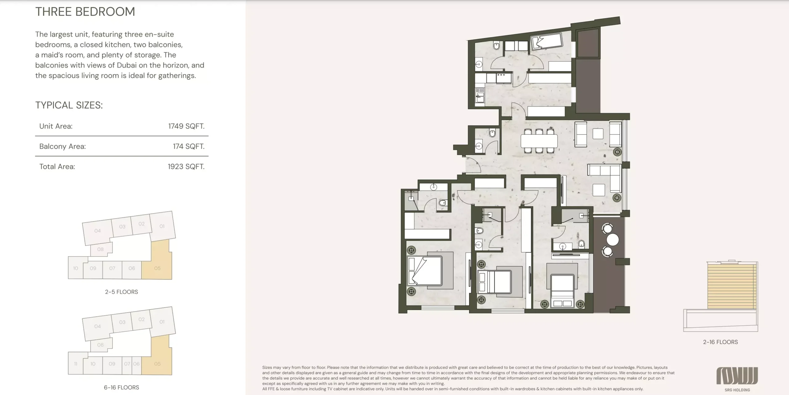 typeSize floor plan for Aria Heights