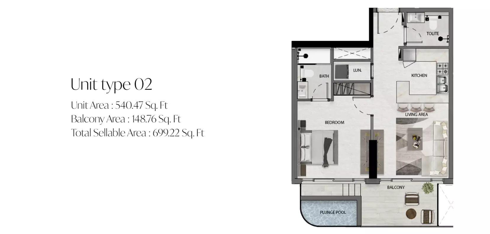 typeSize floor plan for Avana Residences