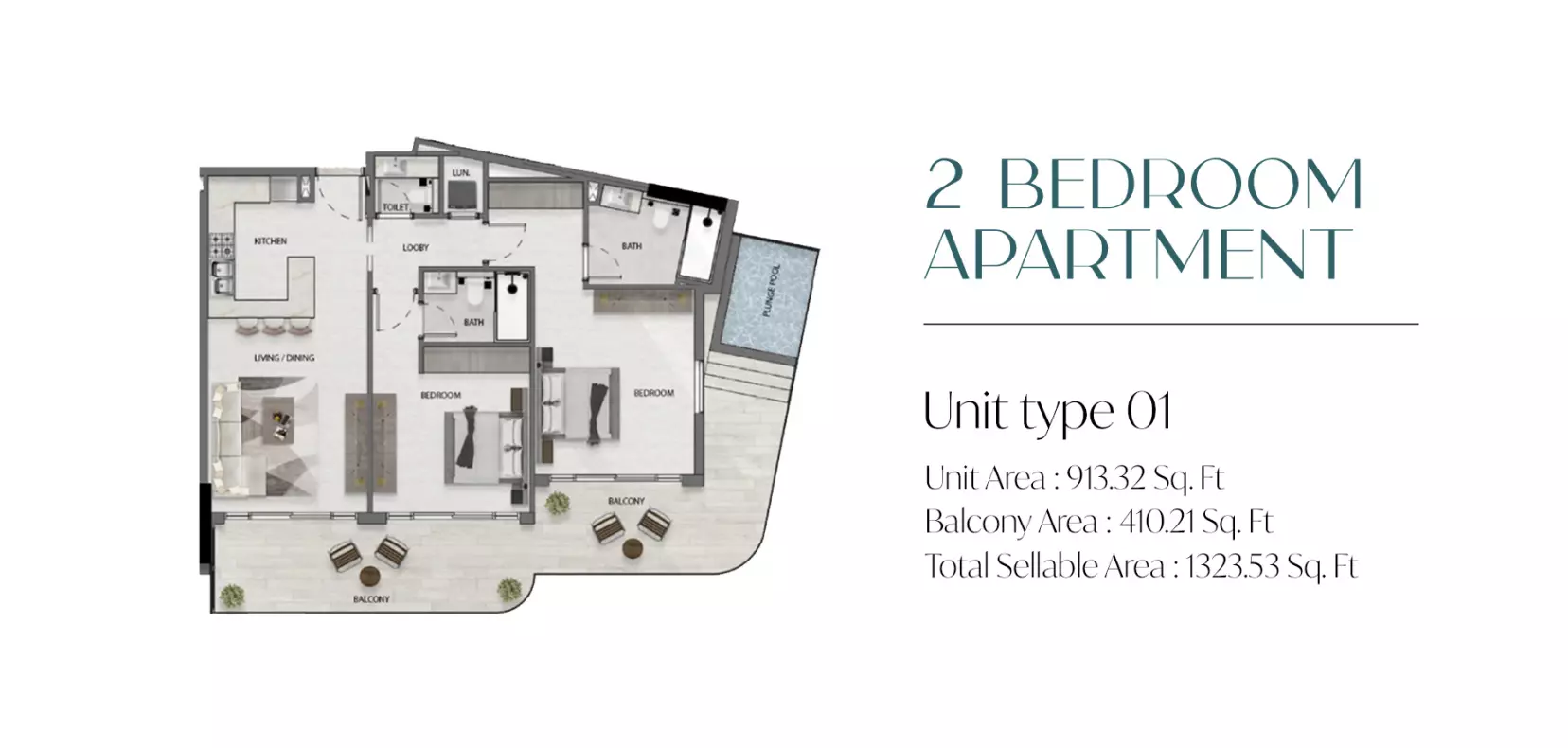 typeSize floor plan for Avana Residences