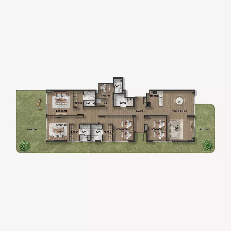 typeSize floor plan for Blue Marina Residence