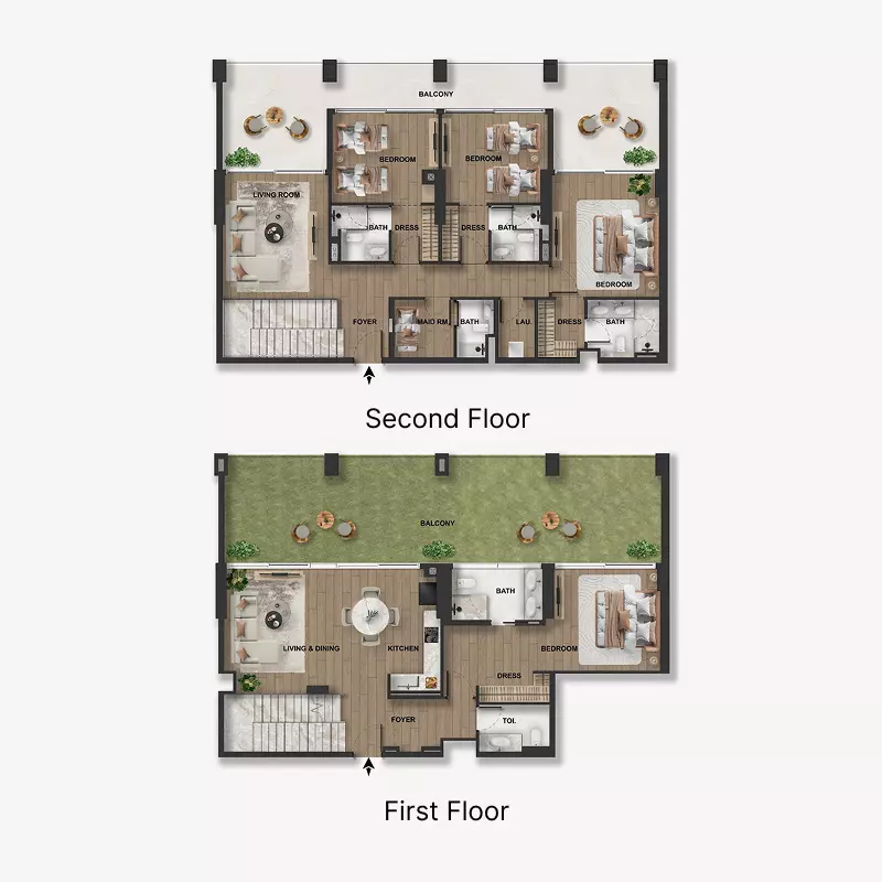 typeSize floor plan for Blue Marina Residence