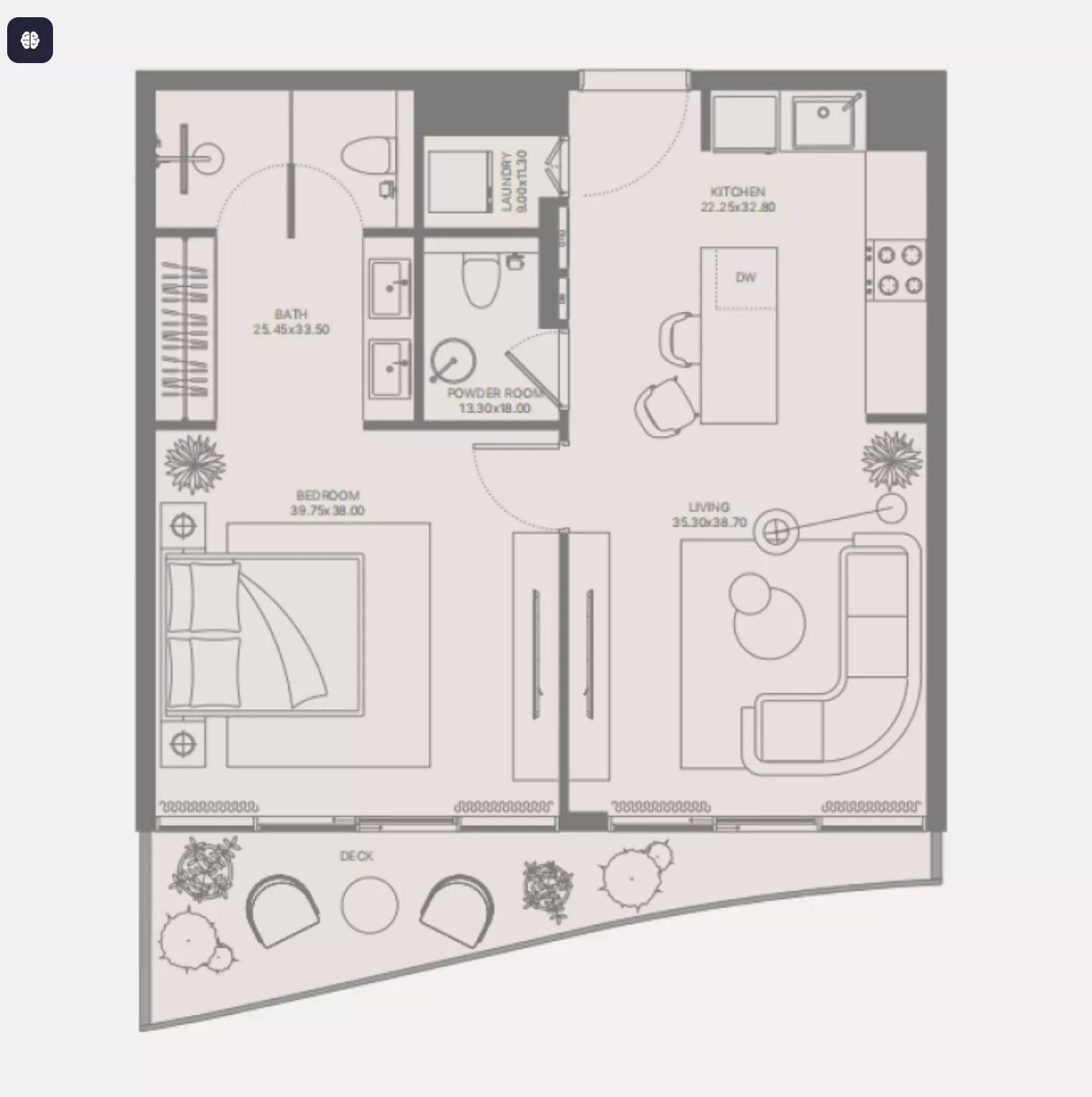 typeSize floor plan for Bond Enclave