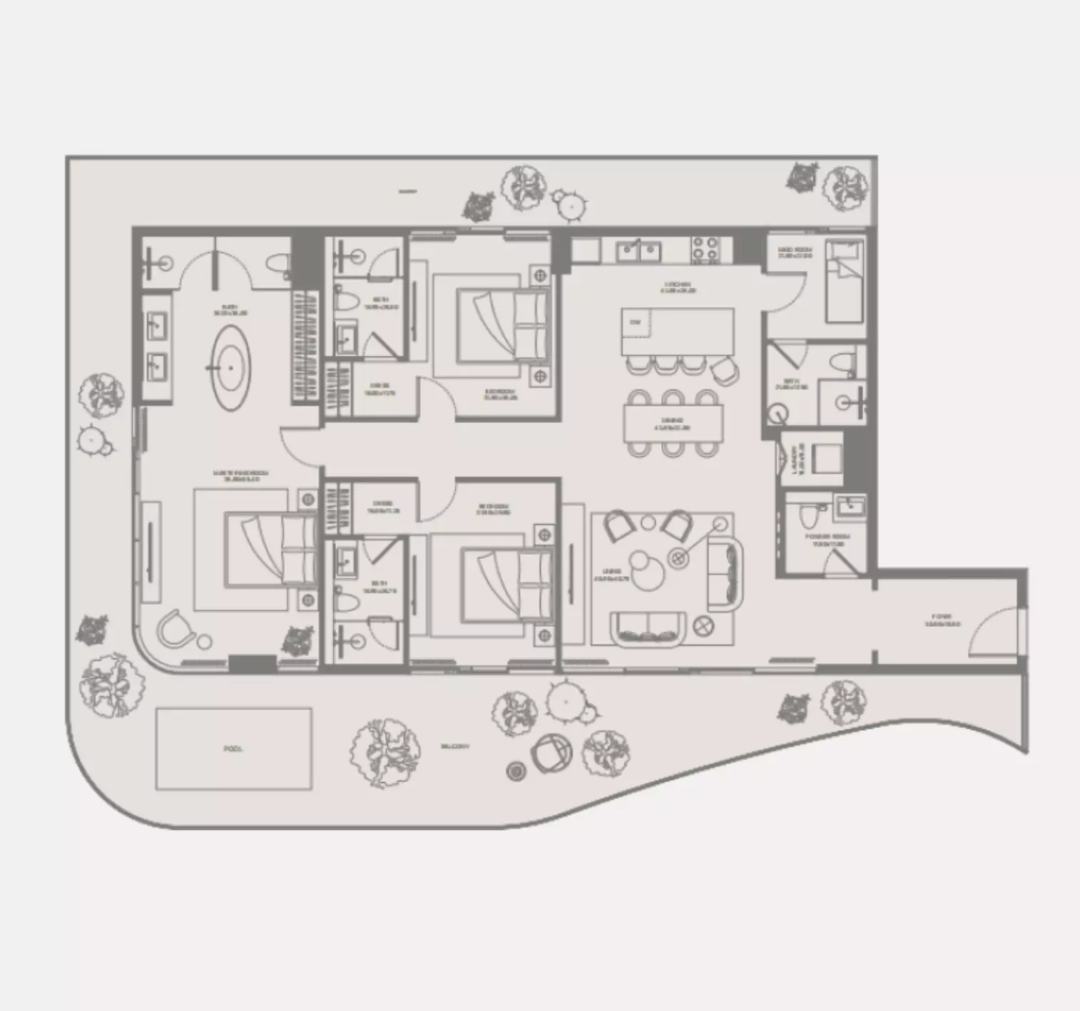 typeSize floor plan for Bond Enclave