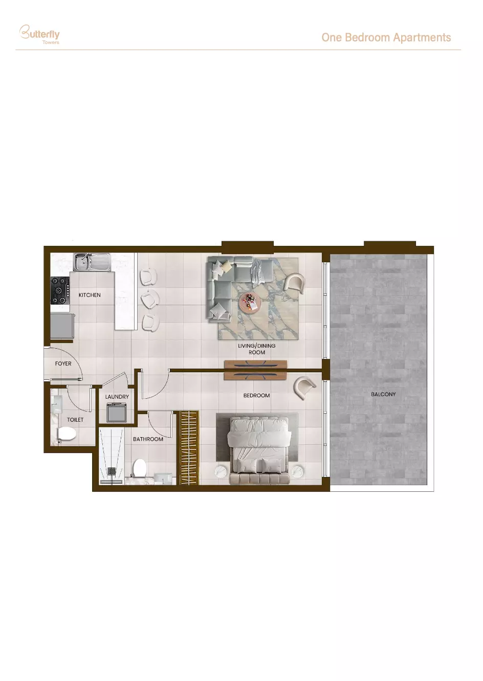 typeSize floor plan for Butterfly Towers