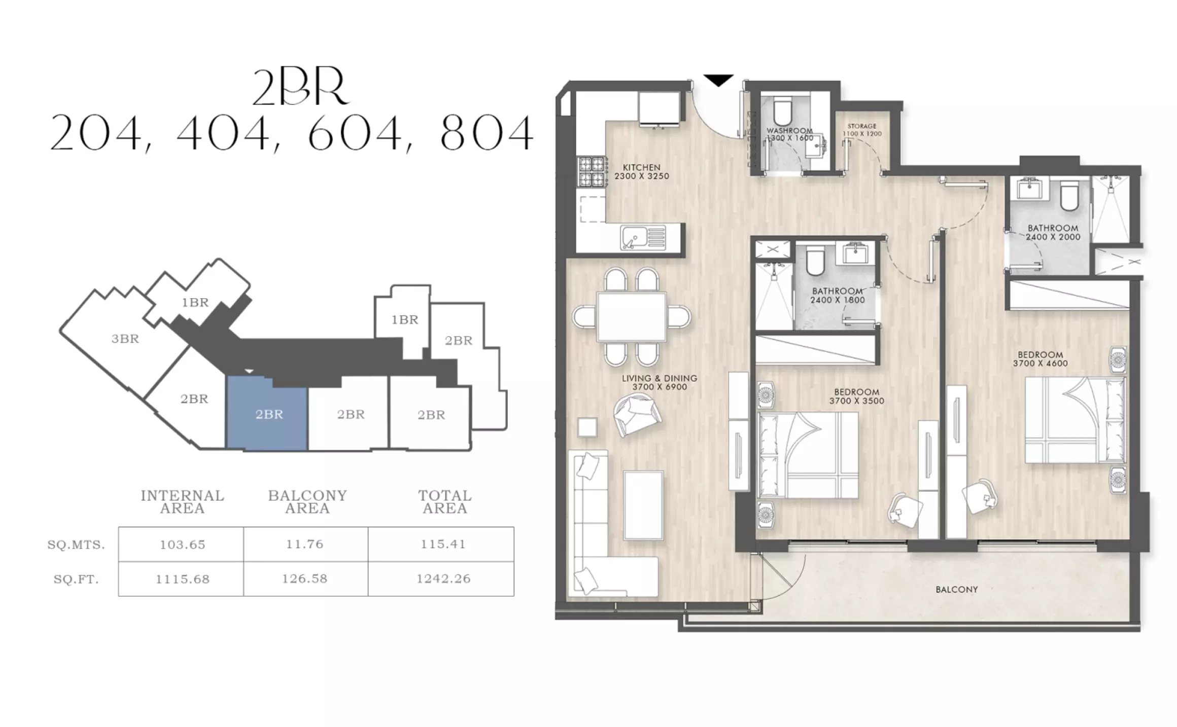 typeSize floor plan for Capital Horizon Terraces