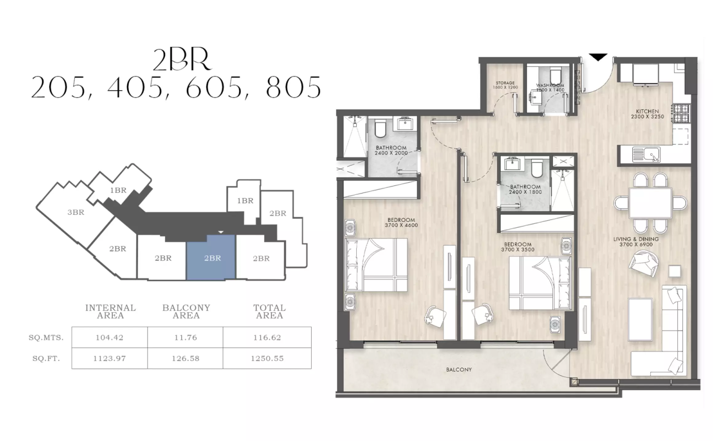 typeSize floor plan for Capital Horizon Terraces