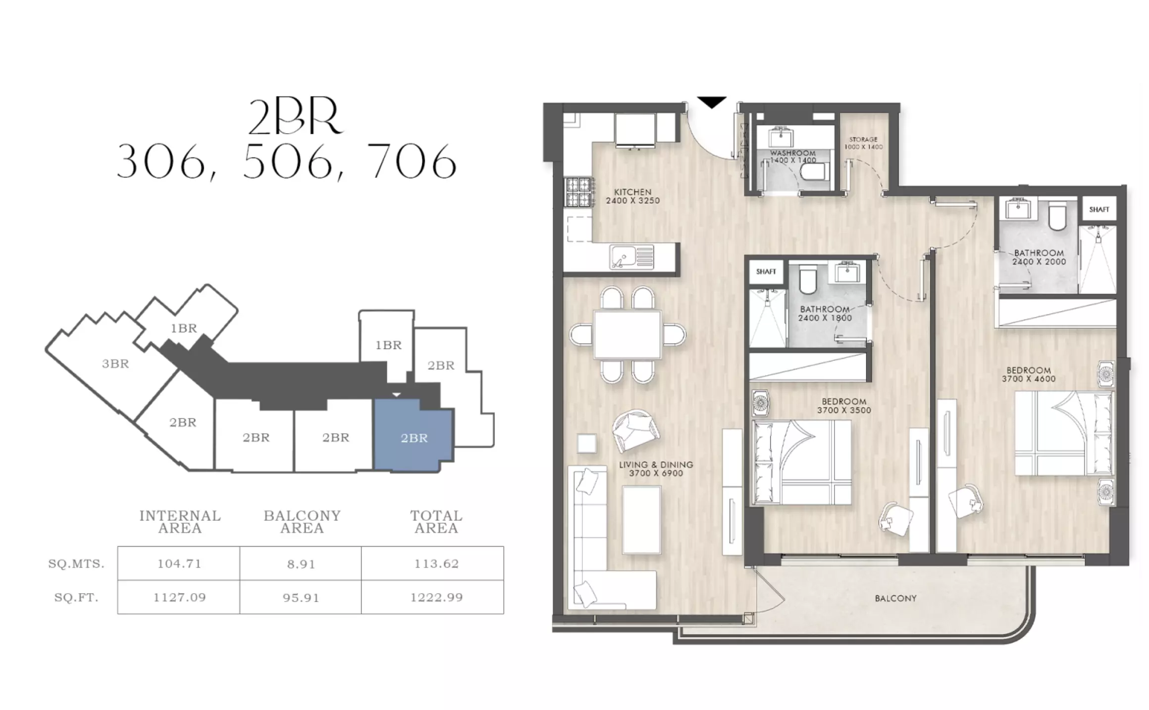typeSize floor plan for Capital Horizon Terraces