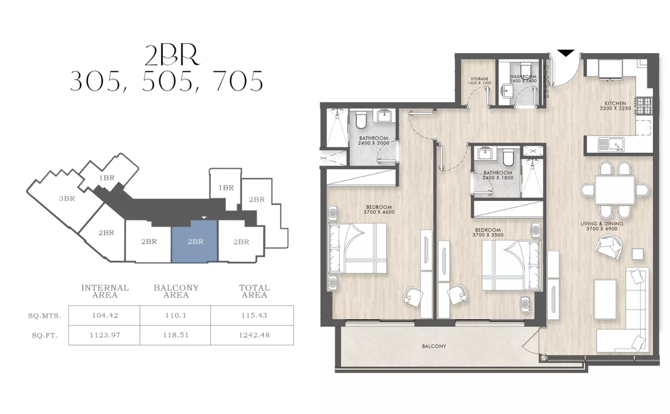 typeSize floor plan for Capital Horizon Terraces