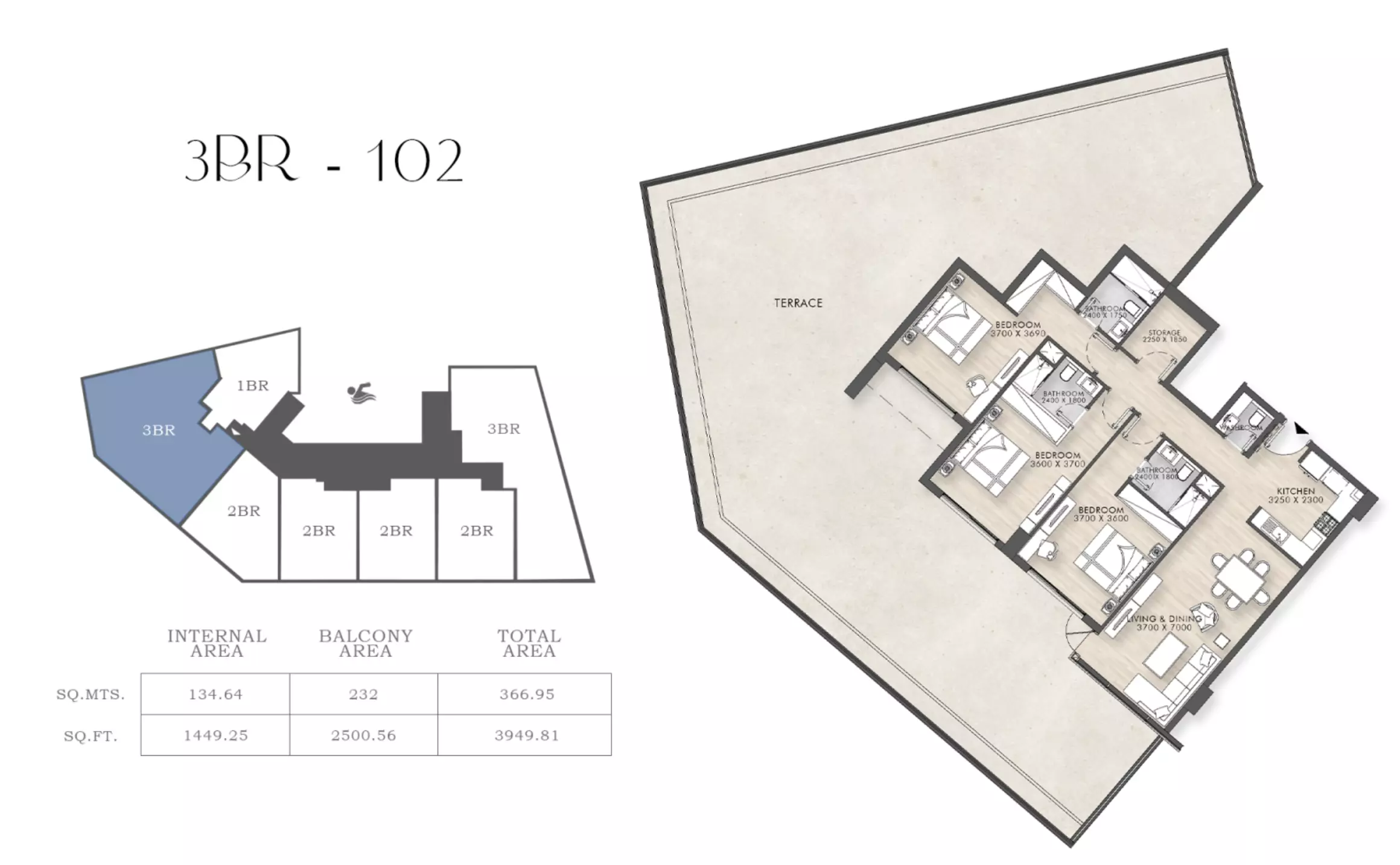typeSize floor plan for Capital Horizon Terraces