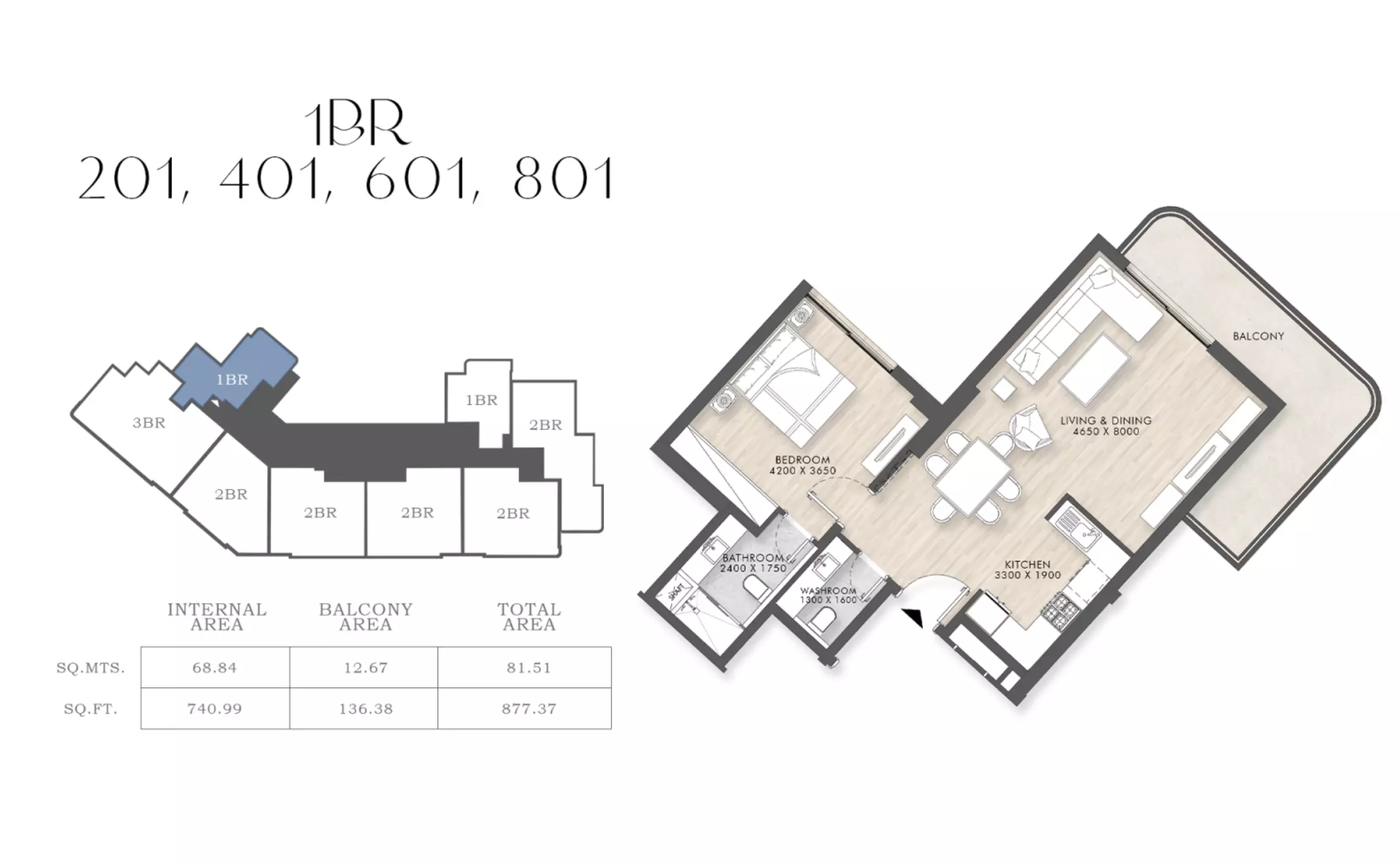 typeSize floor plan for Capital Horizon Terraces