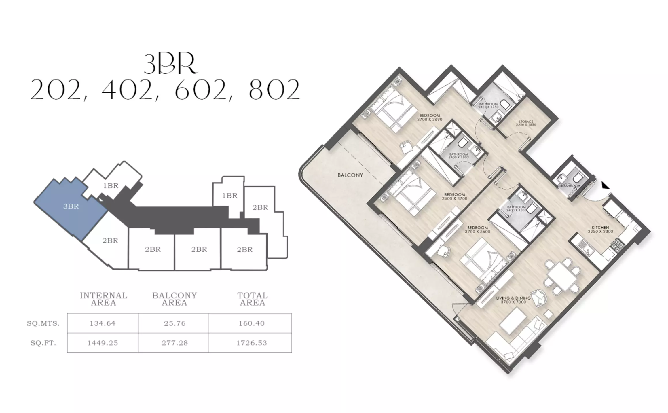 typeSize floor plan for Capital Horizon Terraces