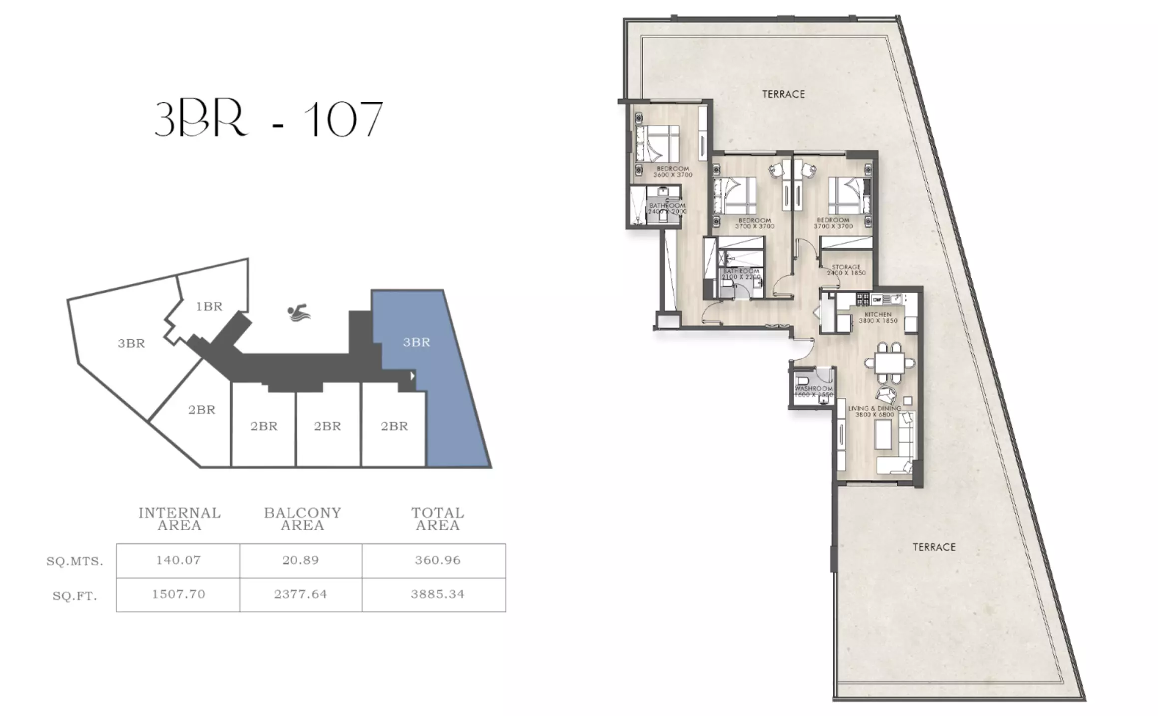 typeSize floor plan for Capital Horizon Terraces
