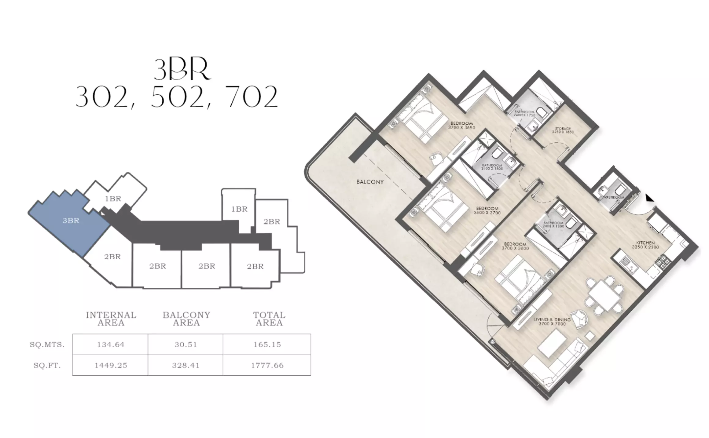typeSize floor plan for Capital Horizon Terraces