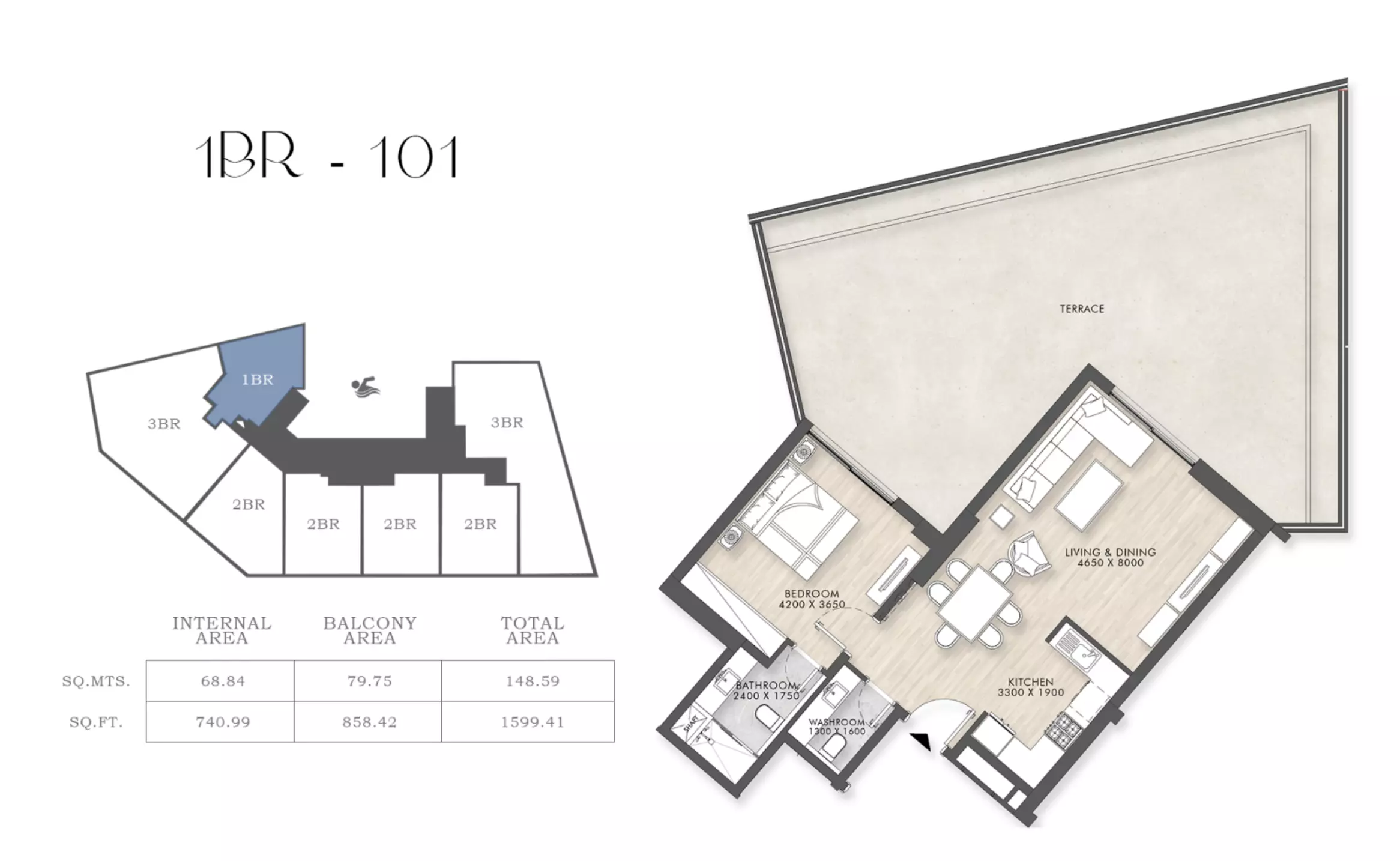 typeSize floor plan for Capital Horizon Terraces