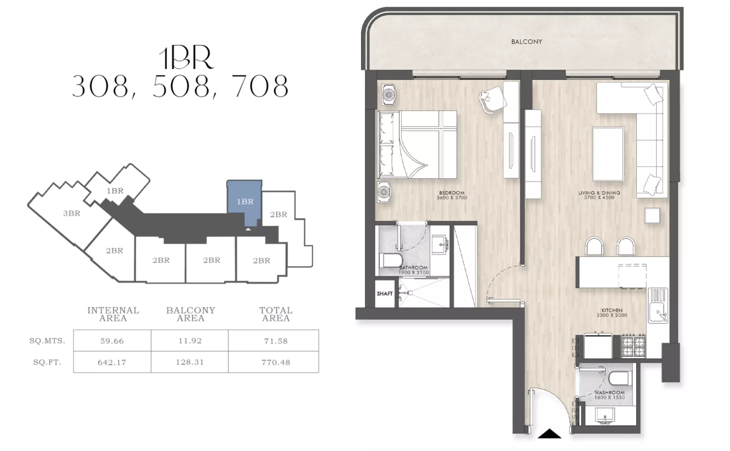 typeSize floor plan for Capital Horizon Terraces