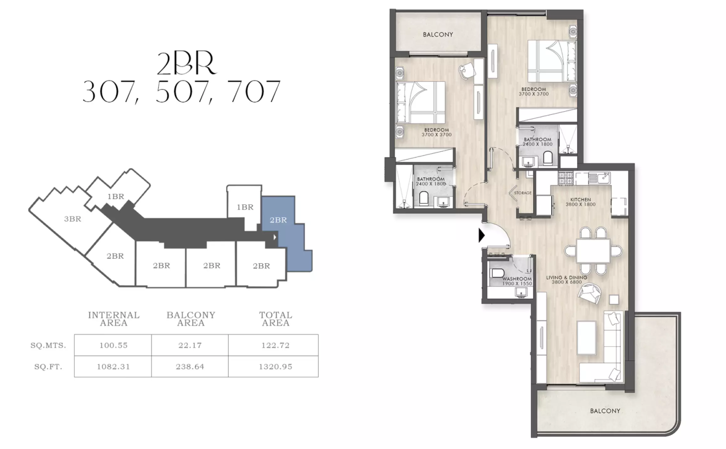 typeSize floor plan for Capital Horizon Terraces