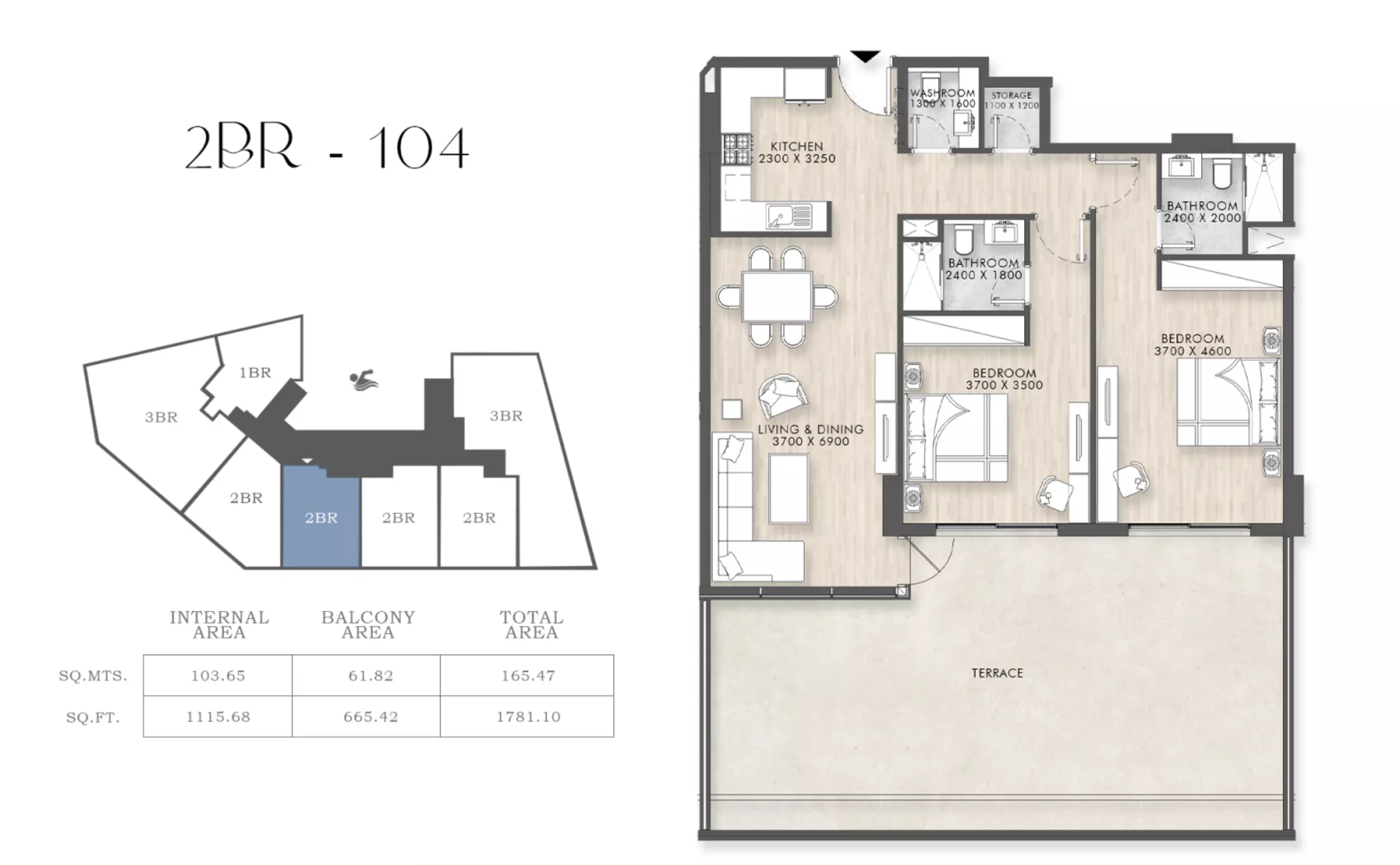 typeSize floor plan for Capital Horizon Terraces