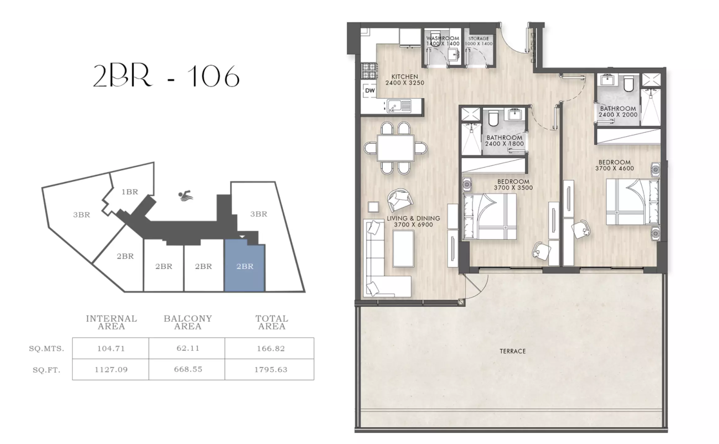 typeSize floor plan for Capital Horizon Terraces