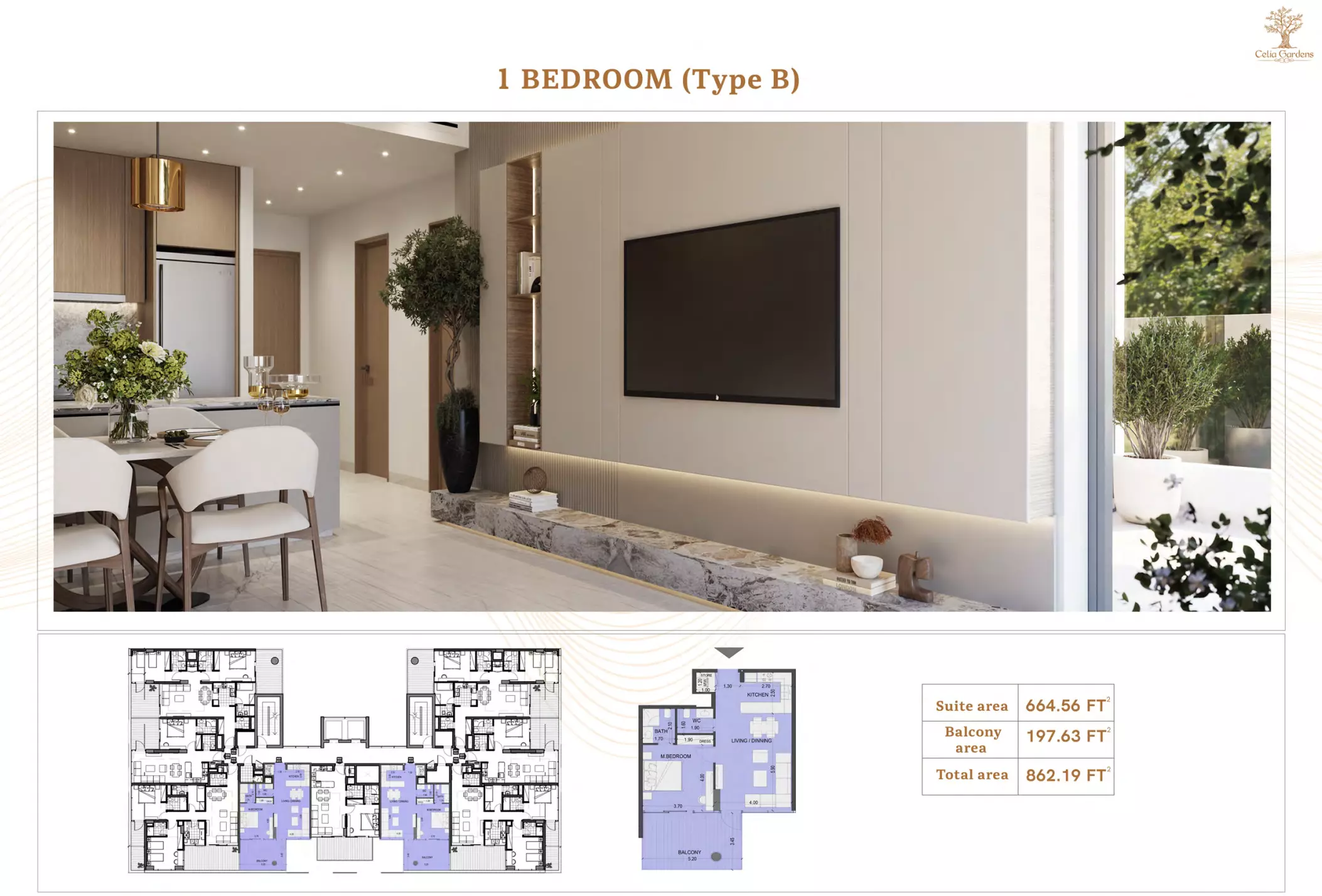 typeSize floor plan for Celia Gardens