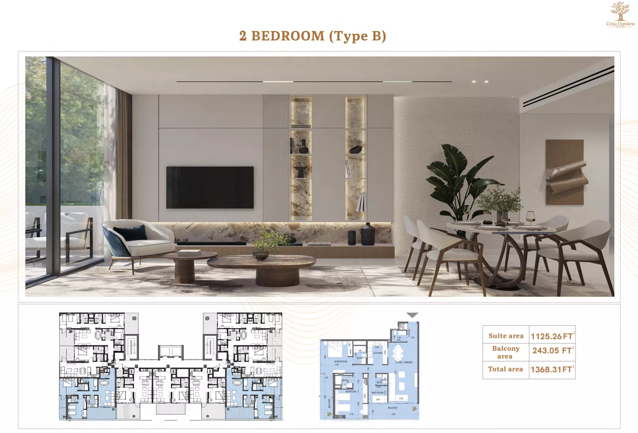 typeSize floor plan for Celia Gardens