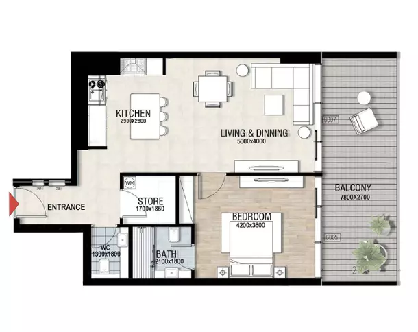 typeSize floor plan for Confident Preston