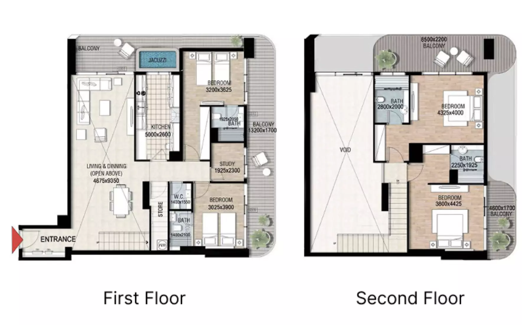 typeSize floor plan for Confident Preston