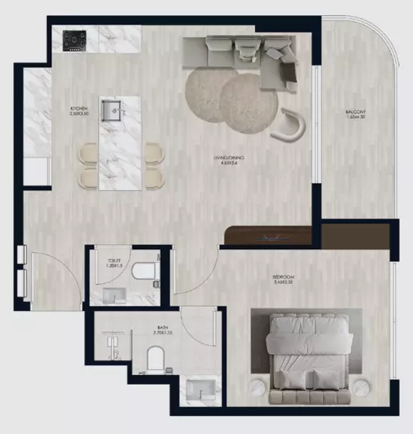 typeSize floor plan for Coral By Vision