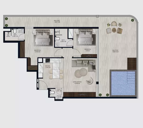 typeSize floor plan for Coral By Vision