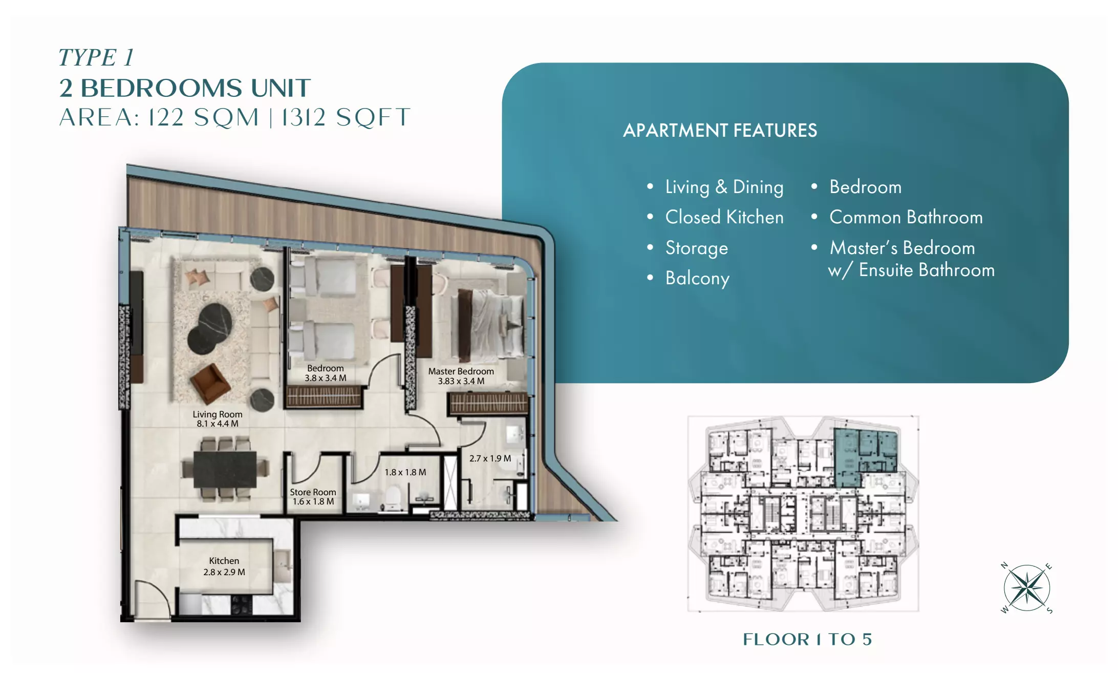 typeSize floor plan for Cresswell Views