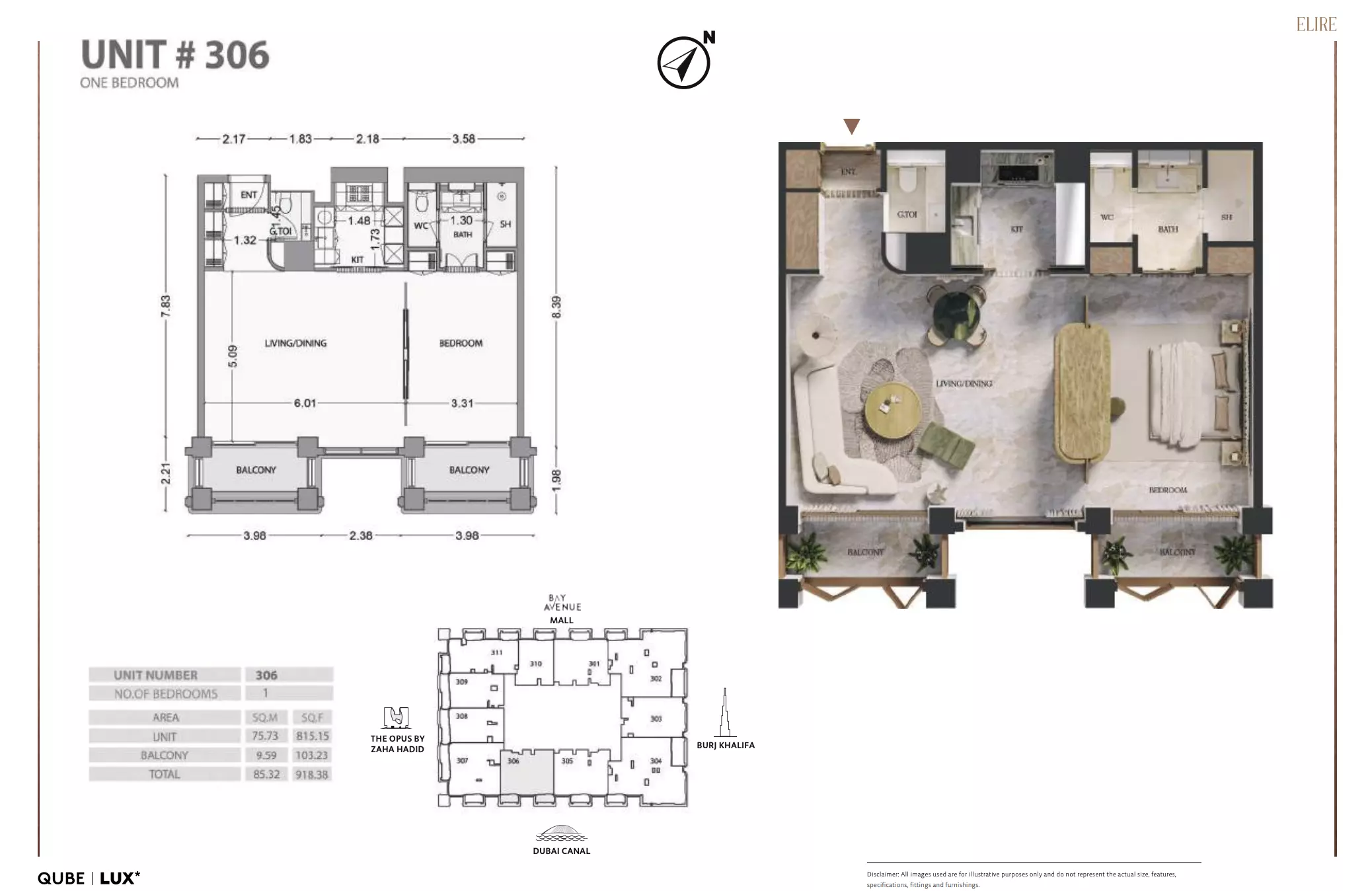 typeSize floor plan for Elire