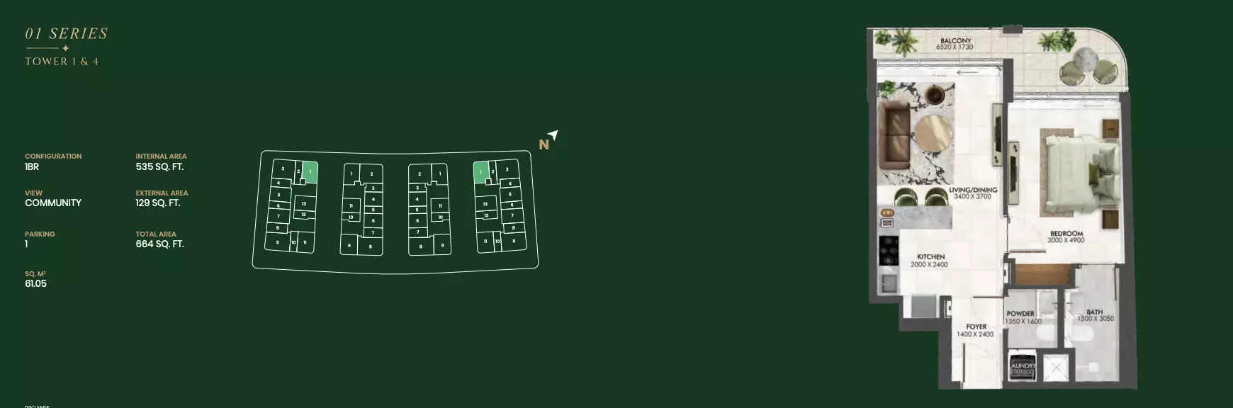 typeSize floor plan for Enchante