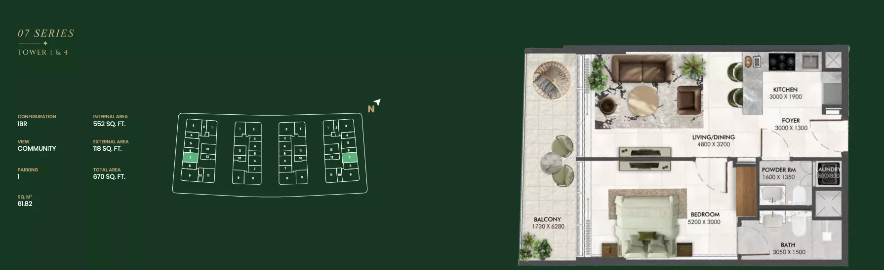typeSize floor plan for Enchante