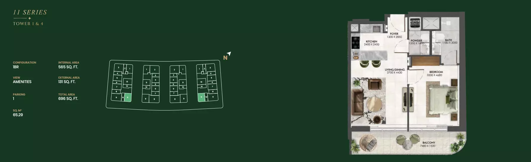 typeSize floor plan for Enchante