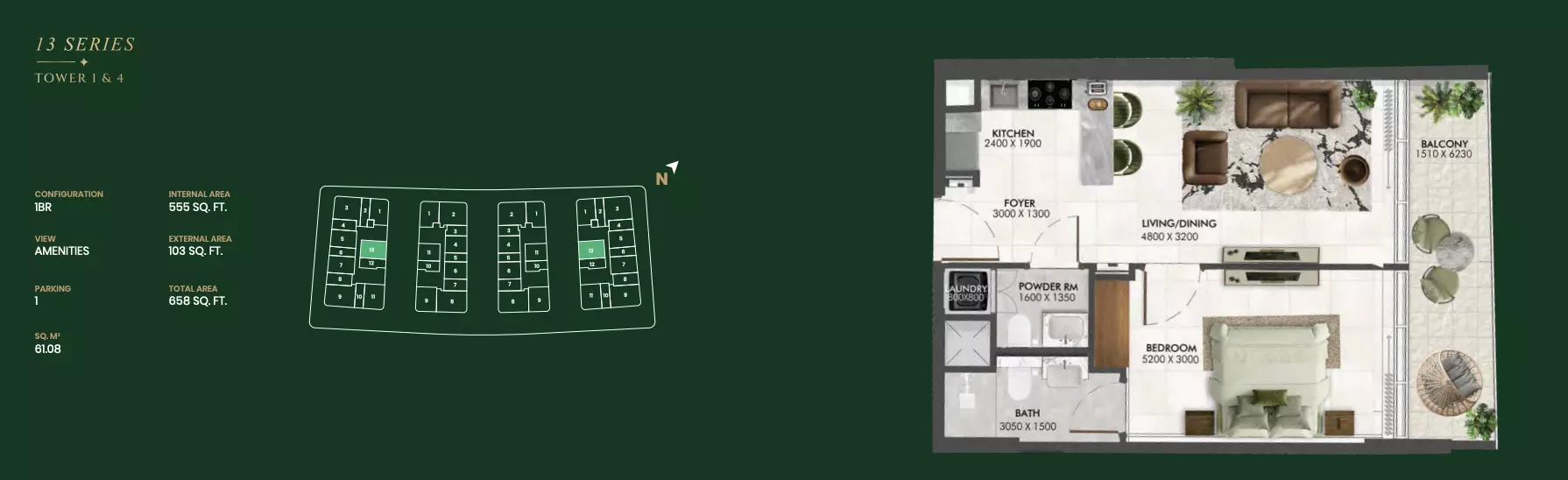 typeSize floor plan for Enchante