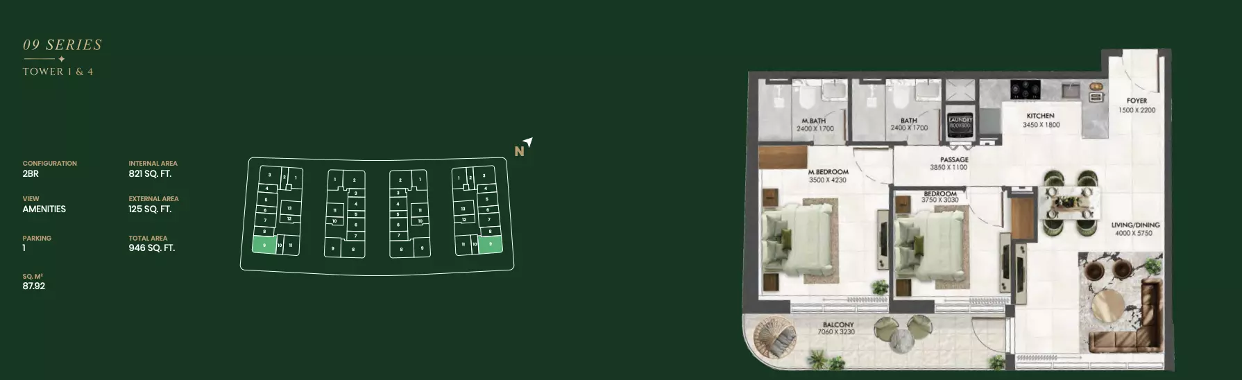 typeSize floor plan for Enchante