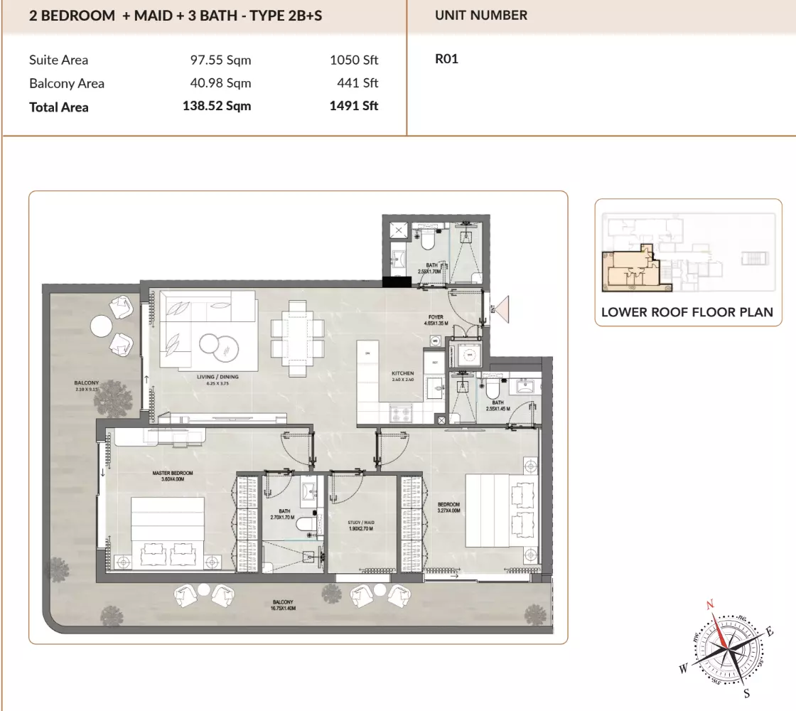 typeSize floor plan for Enso Amber