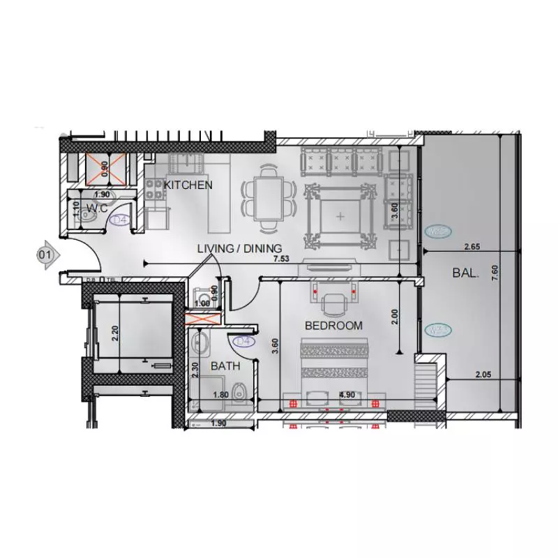 typeSize floor plan for Ethan