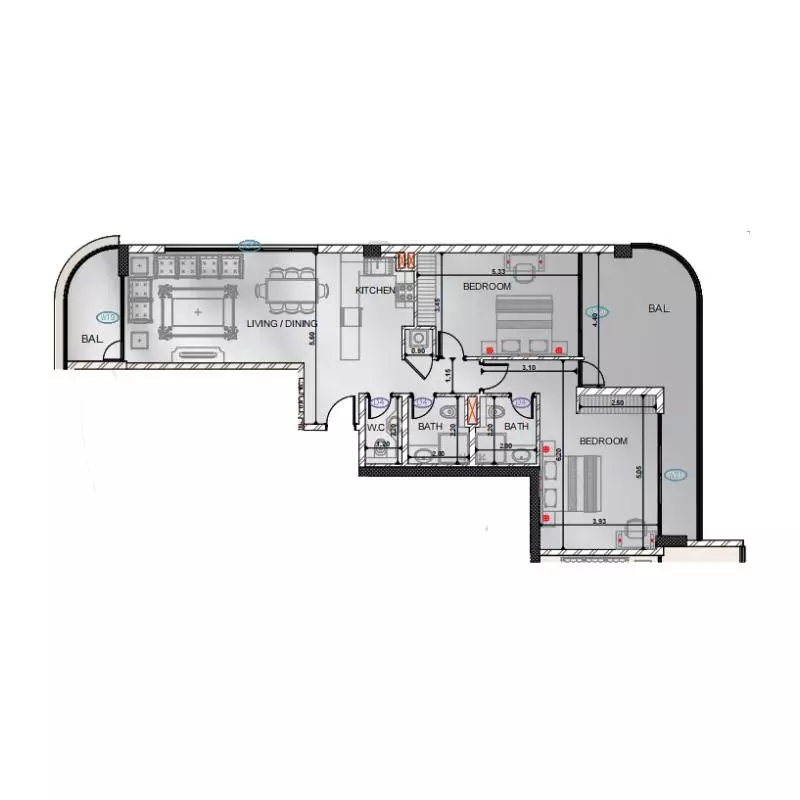 typeSize floor plan for Ethan