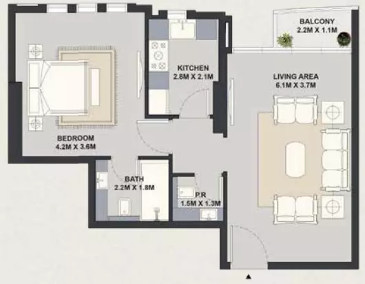 typeSize floor plan for Exotica by Al Marina