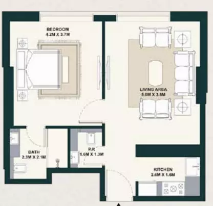 typeSize floor plan for Exotica by Al Marina