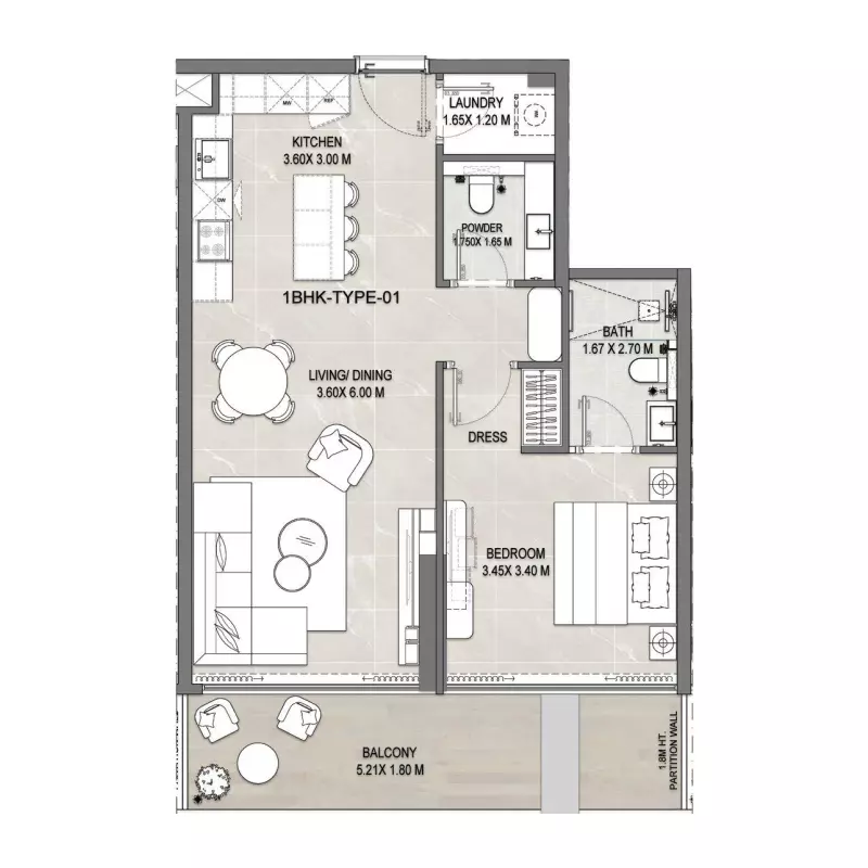 typeSize floor plan for Firoza