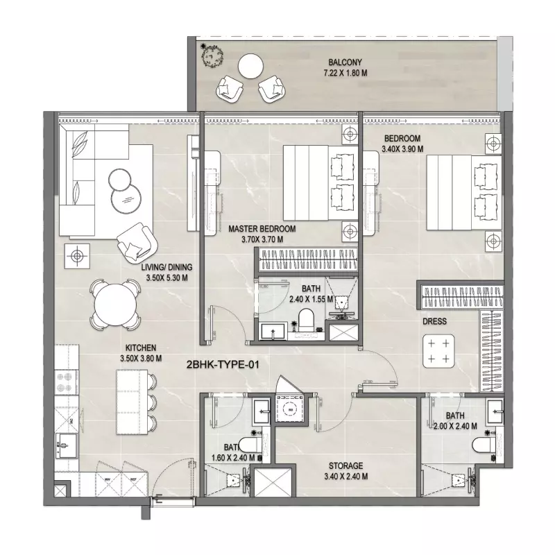 typeSize floor plan for Firoza