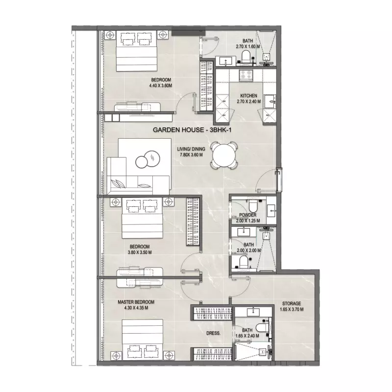 typeSize floor plan for Firoza
