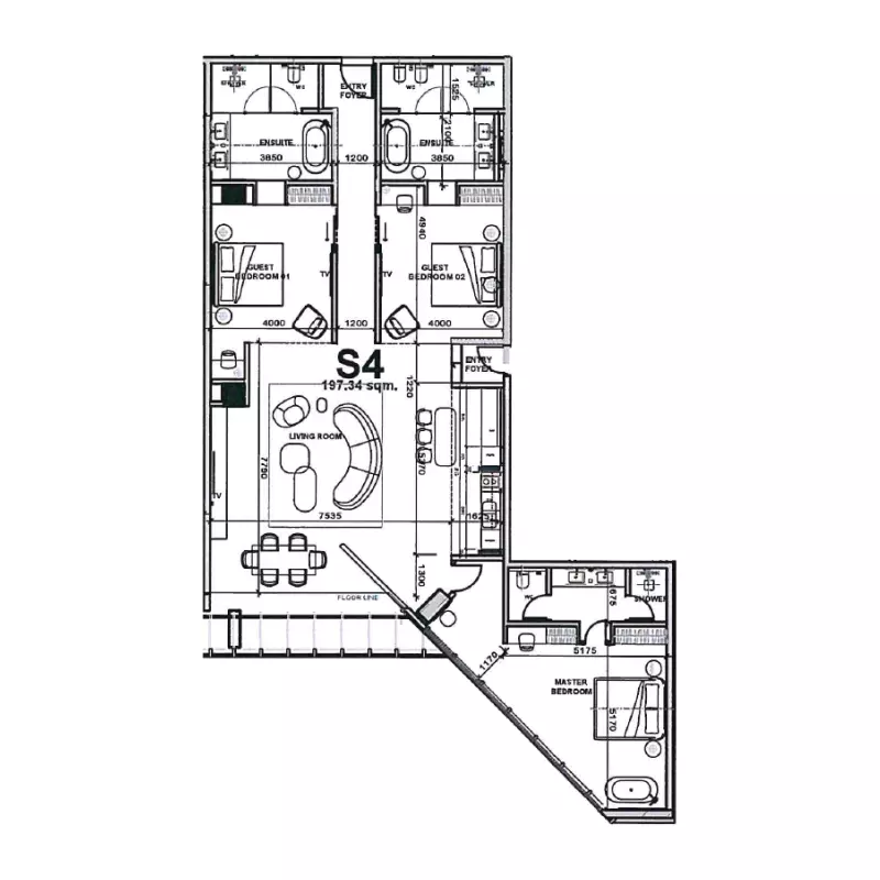 typeSize floor plan for Five Palm Jumeirah