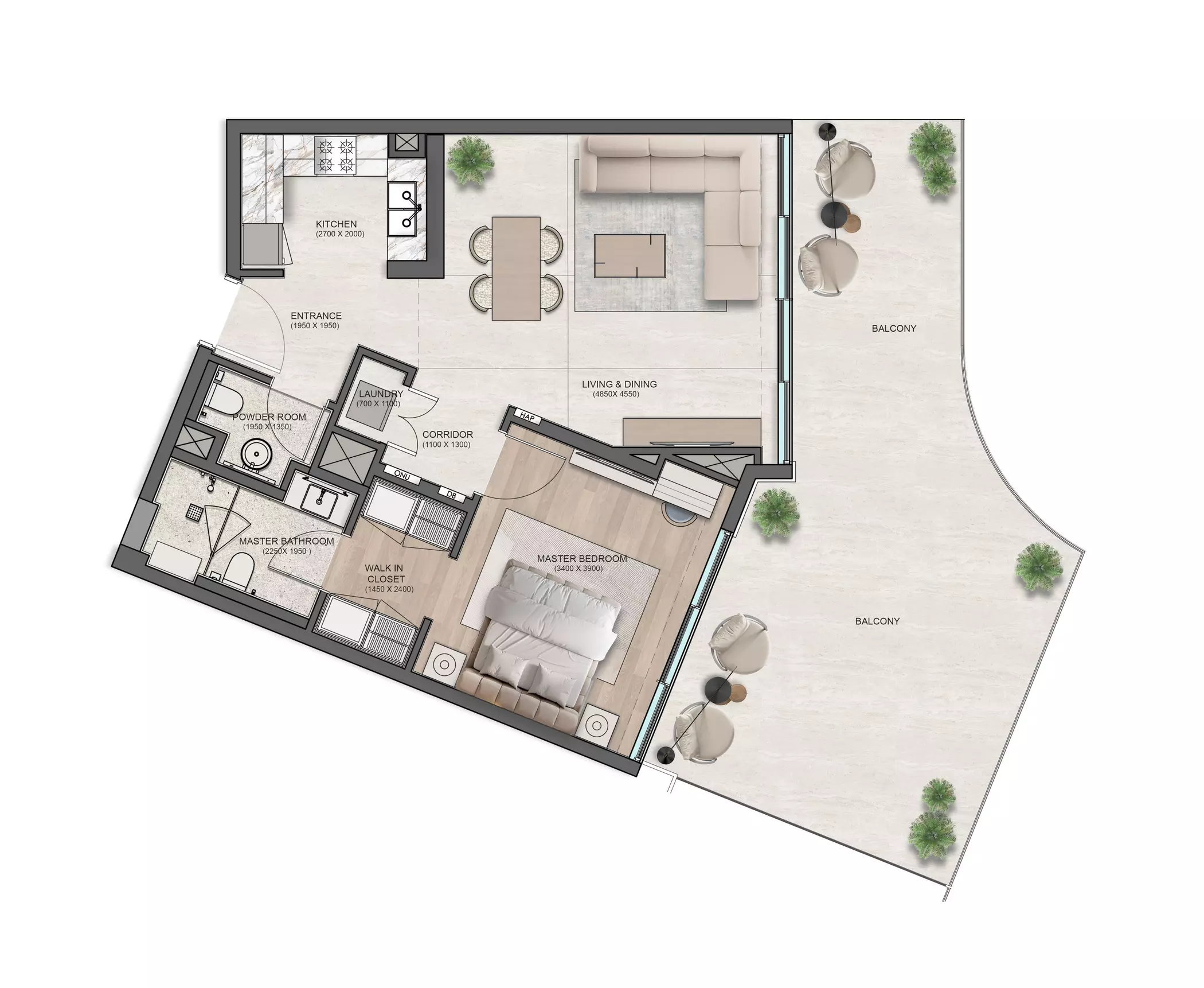typeSize floor plan for Flora Isle