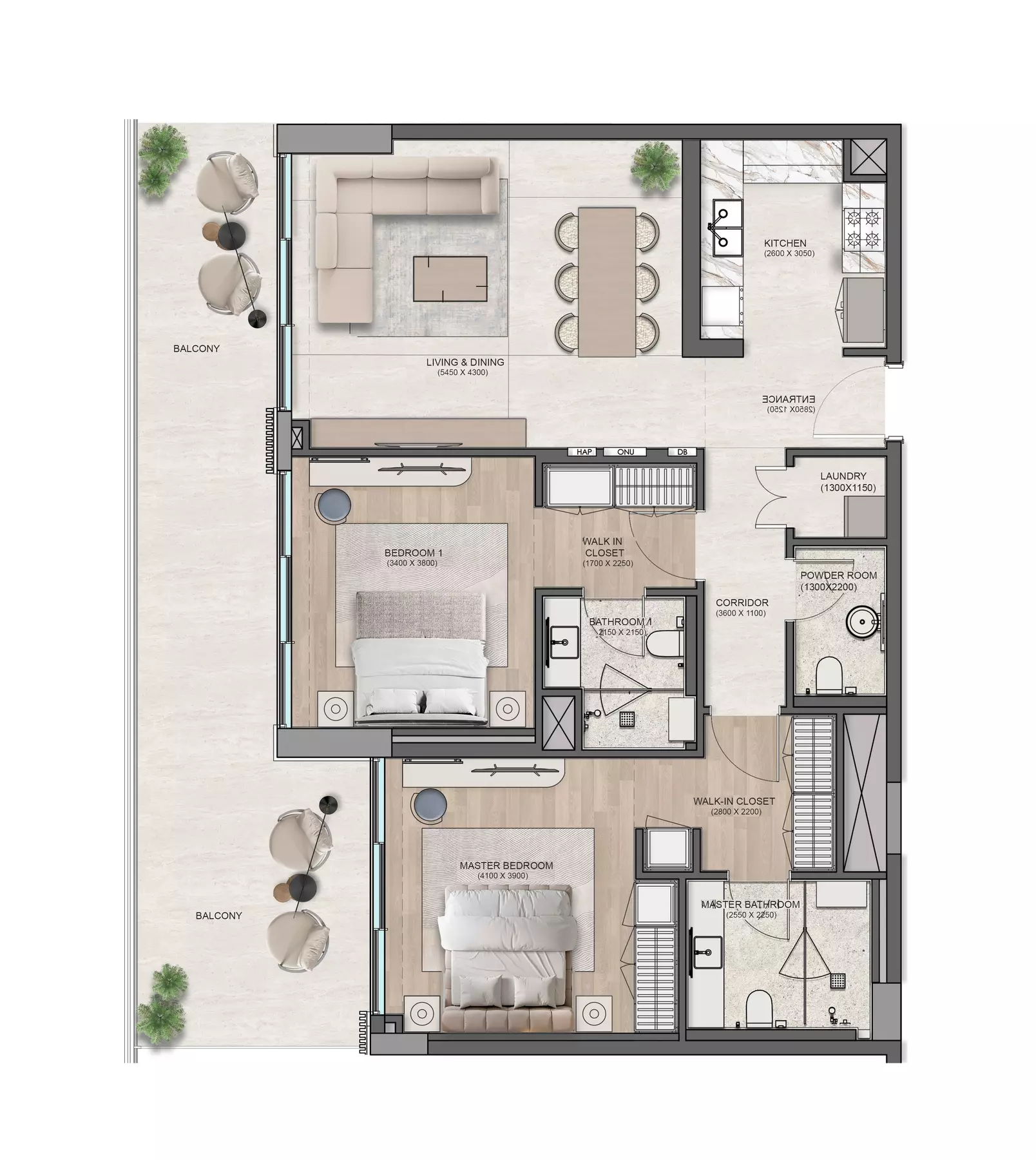 typeSize floor plan for Flora Isle